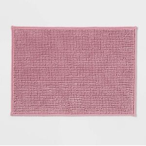 17in X 24in Room Essentials Everyday Chenille Pink Bath Rug